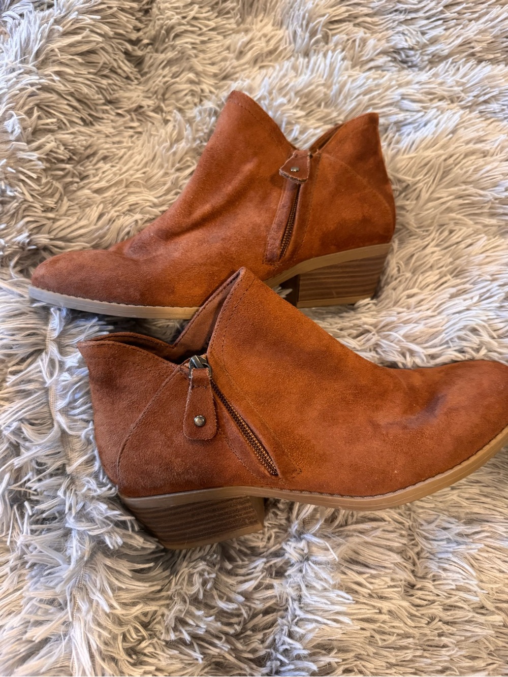 SO Suede Ankle Booties - Rust